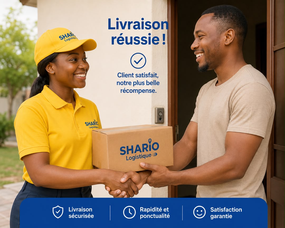 Livraison réussie par un livreur Shario Logistique